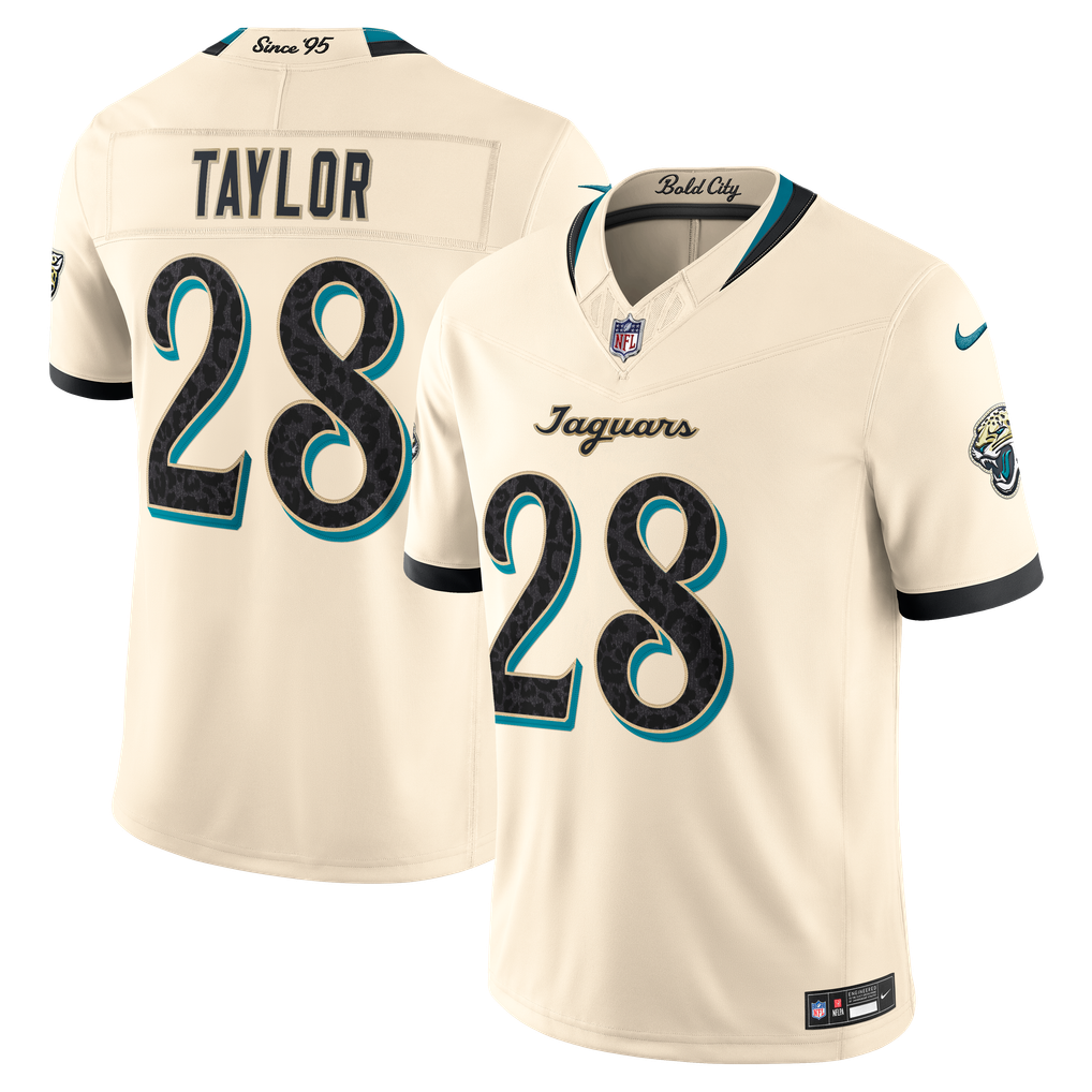 Men's Jacksonville Jaguars Fred Taylor Nike Natural 2026 Rivalries Collection Stitched Limited Jersey - Image 1