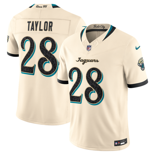Men's Jacksonville Jaguars Fred Taylor Nike Natural 2026 Rivalries Collection Stitched Limited Jersey - Image 1