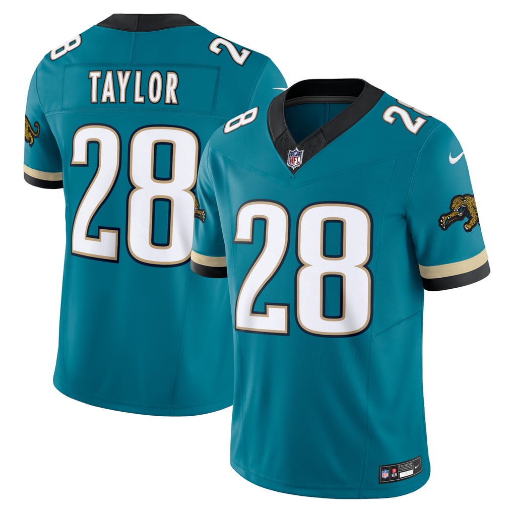 Men's Jacksonville Jaguars Fred Taylor Nike Teal Prowler Throwback Vapor F.U.S.E. Limited Retired Player Jersey - Image 2
