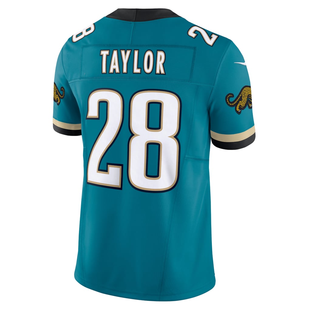 Men's Jacksonville Jaguars Fred Taylor Nike Teal Prowler Throwback Vapor F.U.S.E. Limited Retired Player Jersey - Image 4