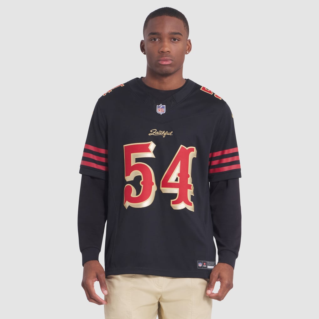 Men's San Francisco 49ers Fred Warner Nike Black Rivalries Collection Stitched Limited Jersey - Image 5