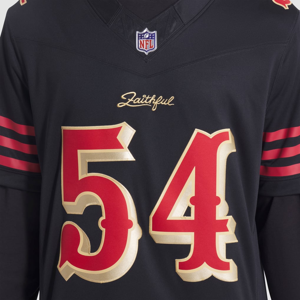 Men's San Francisco 49ers Fred Warner Nike Black Rivalries Collection Stitched Limited Jersey - Image 7