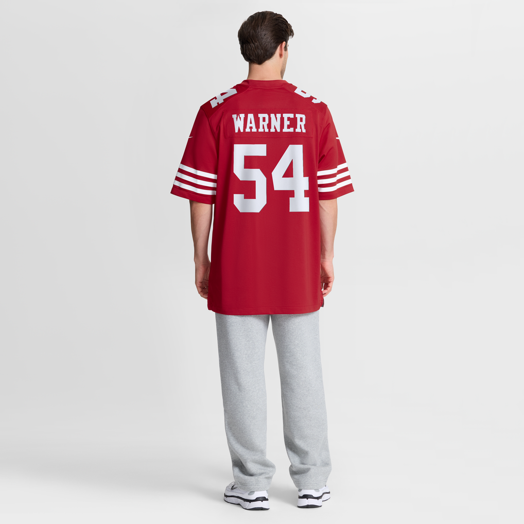 Men's San Francisco 49ers Fred Warner Nike Scarlet Player Game Jersey - Image 9