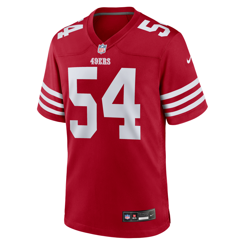 Men's San Francisco 49ers Fred Warner Nike Scarlet Player Game Jersey - Image 3