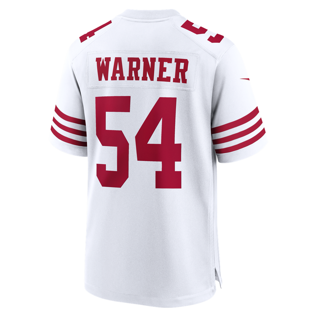Men's San Francisco 49ers Fred Warner Nike White 80th Anniversary Game Jersey - Image 4