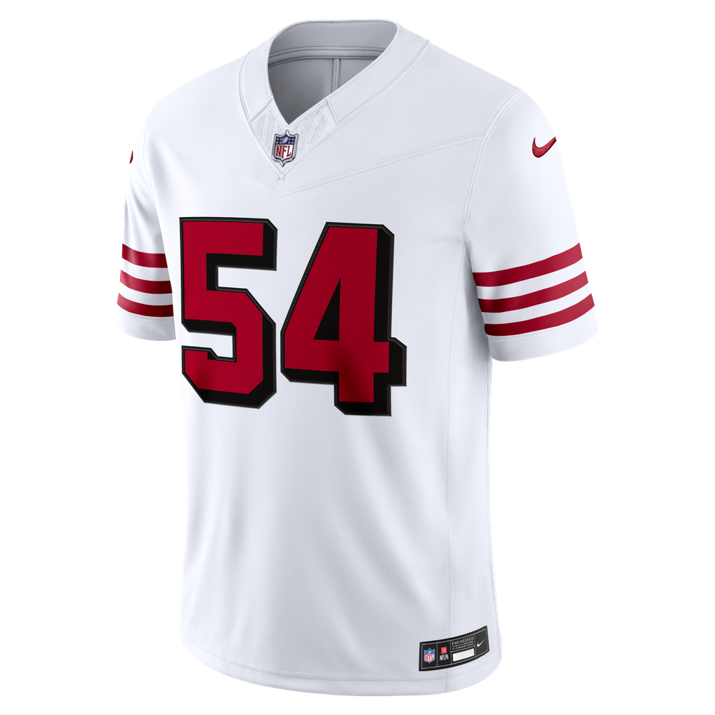 Men's San Francisco 49ers Fred Warner Nike White Alternate Vapor F.U.S.E. Stitched Limited Jersey - Image 3