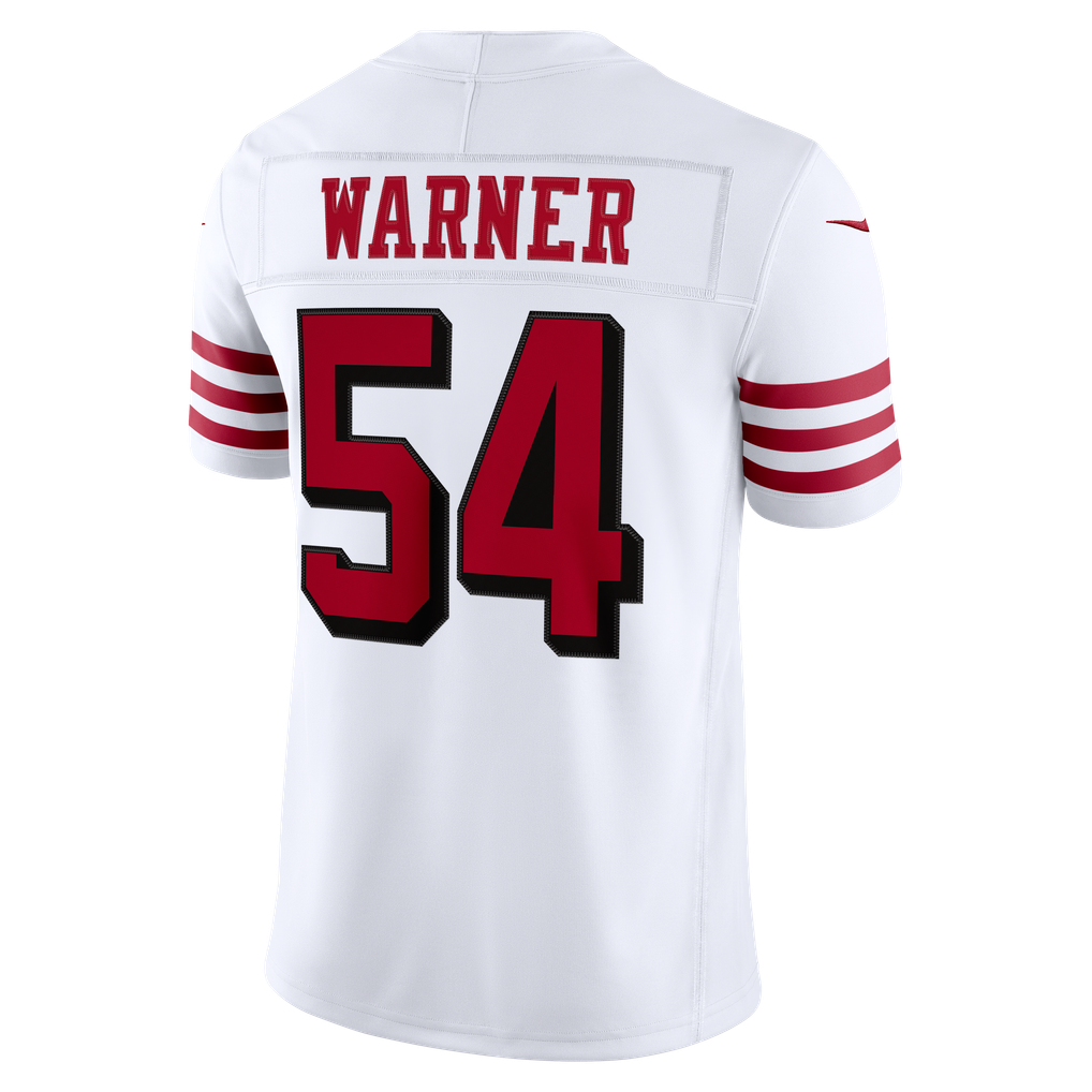 Men's San Francisco 49ers Fred Warner Nike White Alternate Vapor F.U.S.E. Stitched Limited Jersey - Image 4