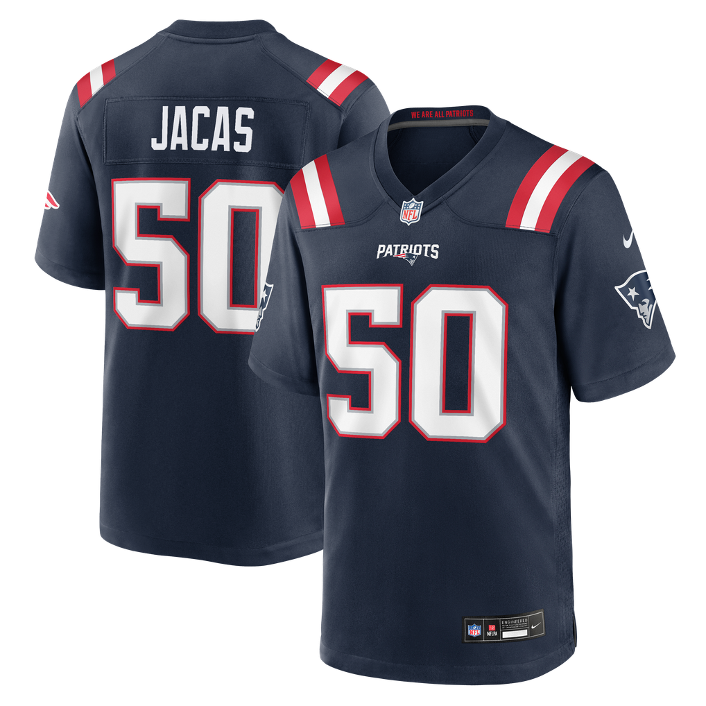Men's New England Patriots Gabe Jacas Nike Navy Team Game Jersey - Image 2