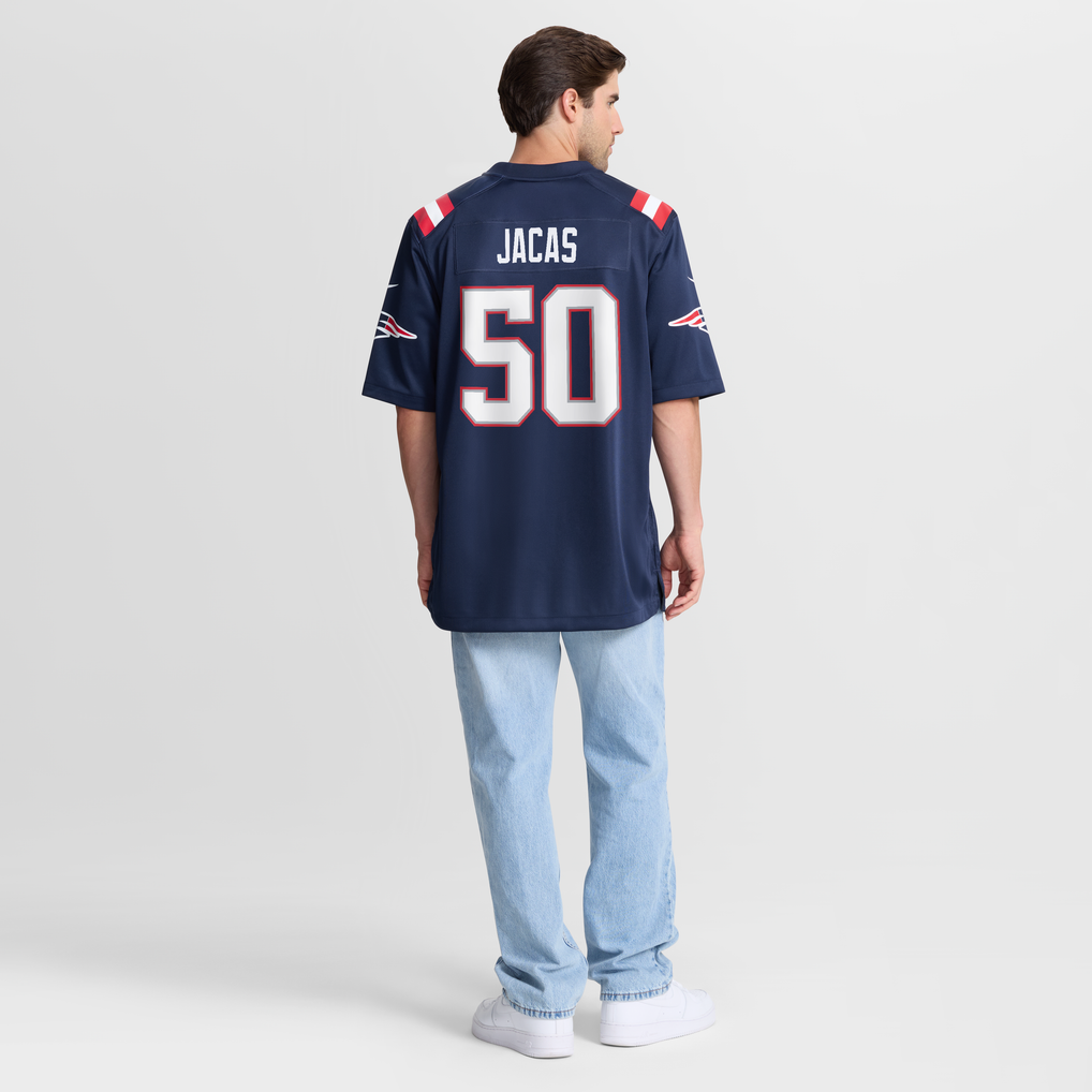 Men's New England Patriots Gabe Jacas Nike Navy Team Game Jersey - Image 4