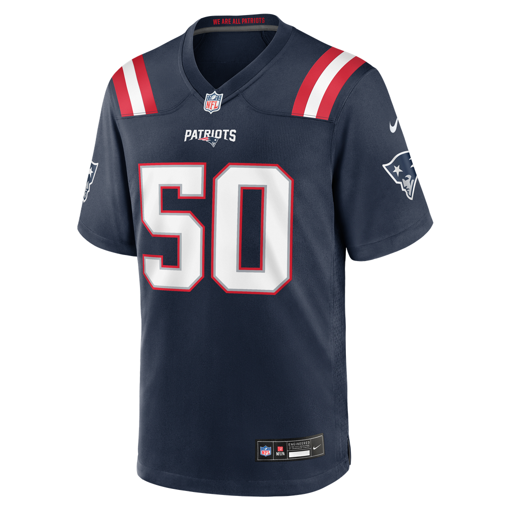 Men's New England Patriots Gabe Jacas Nike Navy Team Game Jersey - Image 5