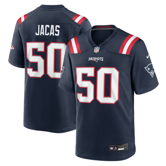 Men's New England Patriots Gabe Jacas Nike Navy Team Game Jersey - Image 1