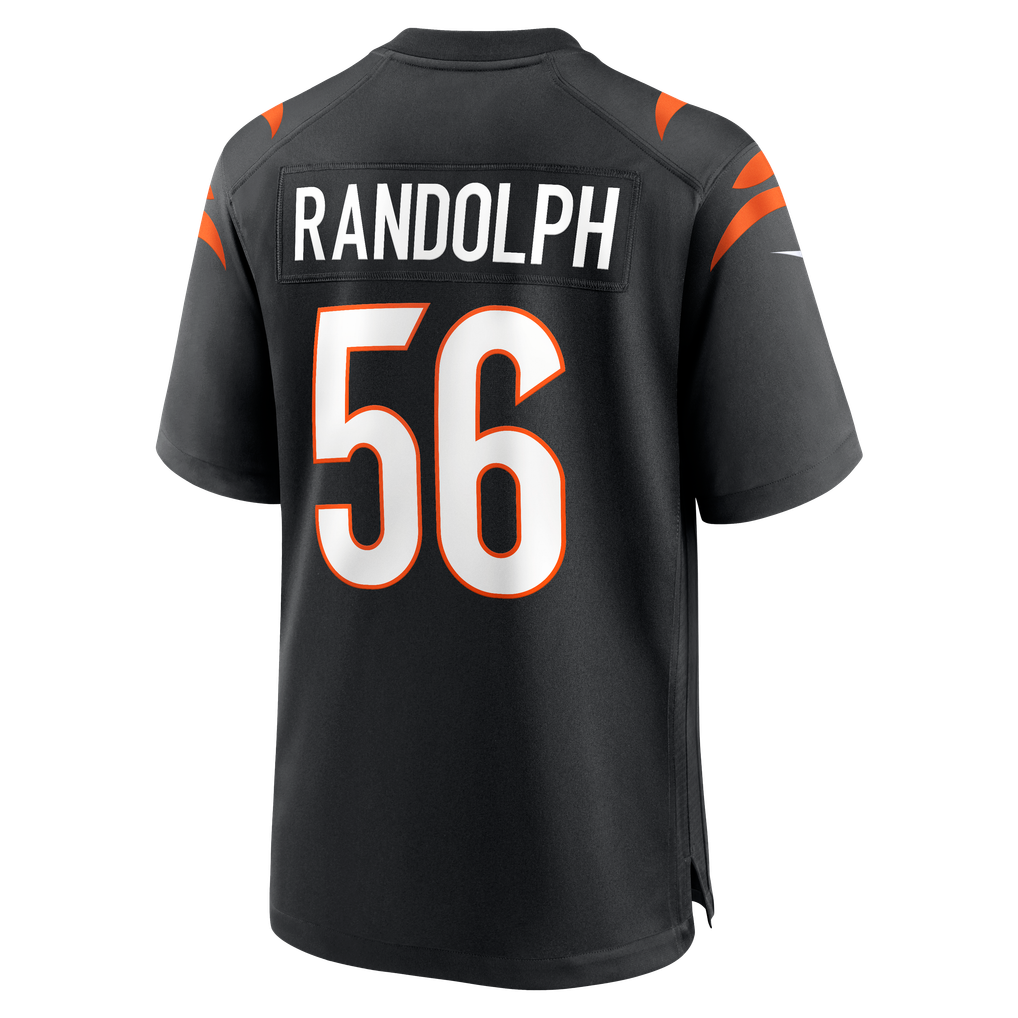 Men's Cincinnati Bengals Garmon Randolph Nike Black Team Game Jersey - Image 6