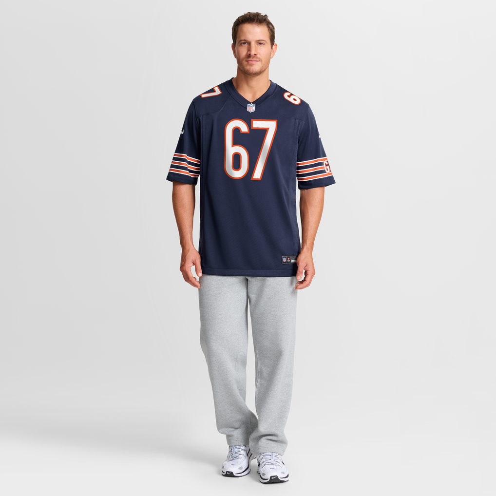 Men's Chicago Bears Garrett Bradbury Nike Navy Team Game Jersey - Image 3