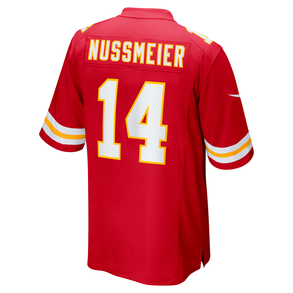 Men's Kansas City Chiefs Garrett Nussmeier Nike Red Game Jersey - Image 6