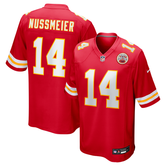 Men's Kansas City Chiefs Garrett Nussmeier Nike Red Game Jersey - Image 1