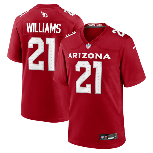 Men's Arizona Cardinals Garrett Williams Nike  Cardinal  Game Jersey - Image 1