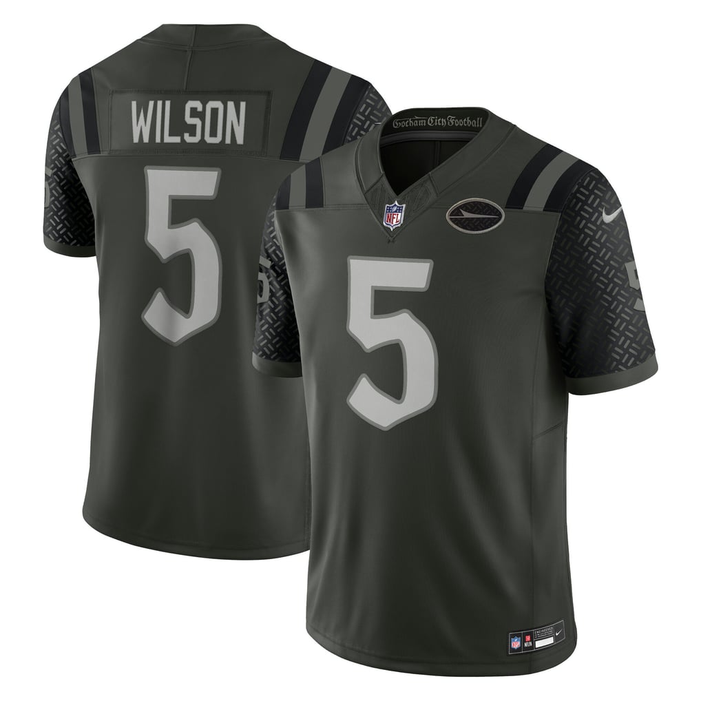 Men's New York Jets Garrett Wilson Nike Green Rivalries Collection Stitched Limited Jersey - Image 1