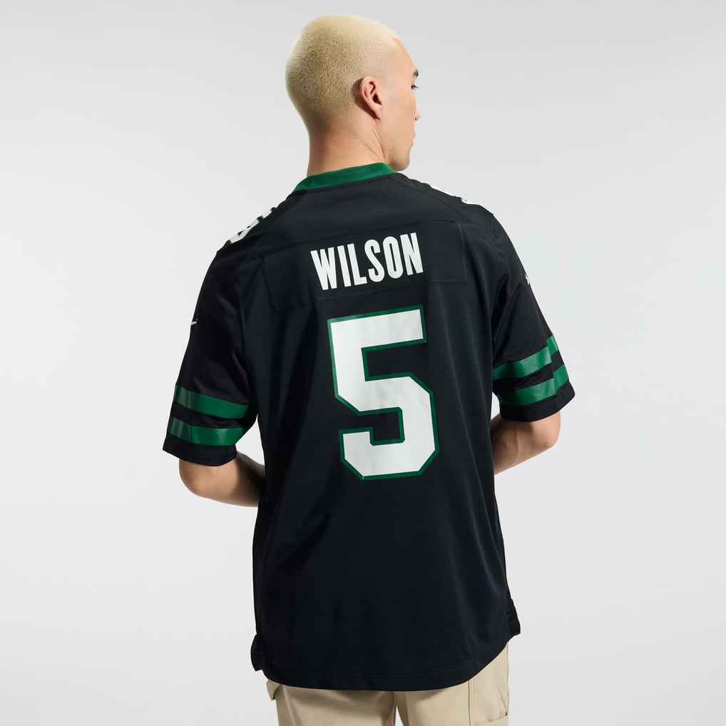 Men's New York Jets Garrett Wilson Nike Legacy Black Alternate Game Jersey - Image 4