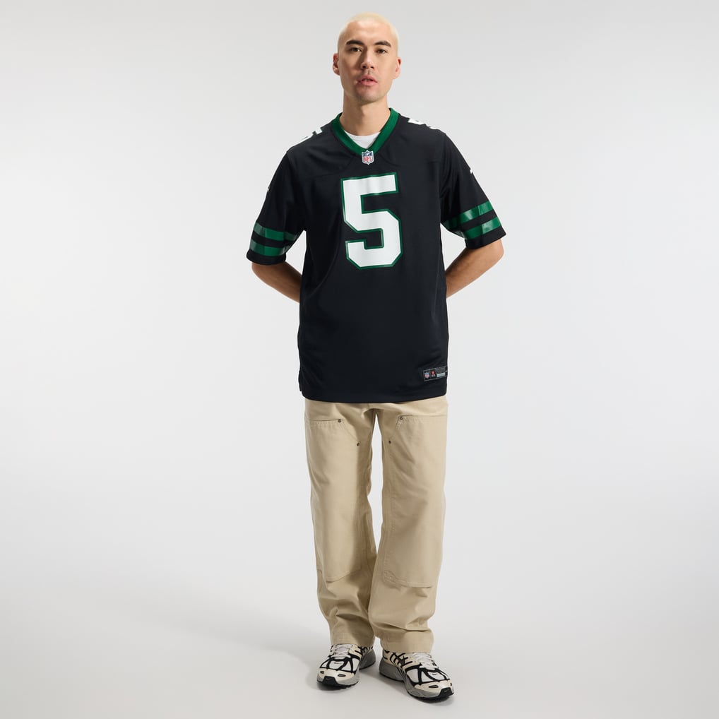 Men's New York Jets Garrett Wilson Nike Legacy Black Alternate Game Jersey - Image 5