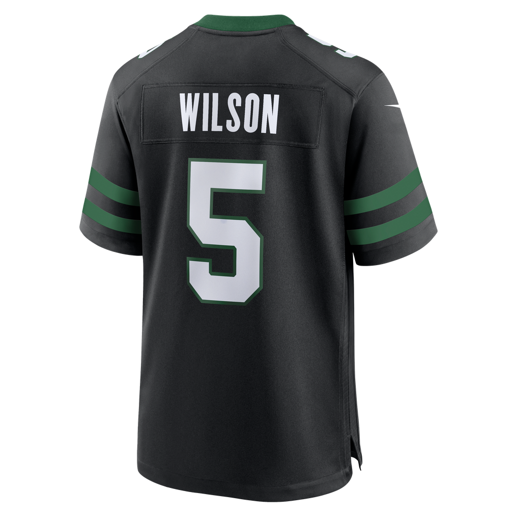 Men's New York Jets Garrett Wilson Nike Legacy Black Alternate Game Jersey - Image 8