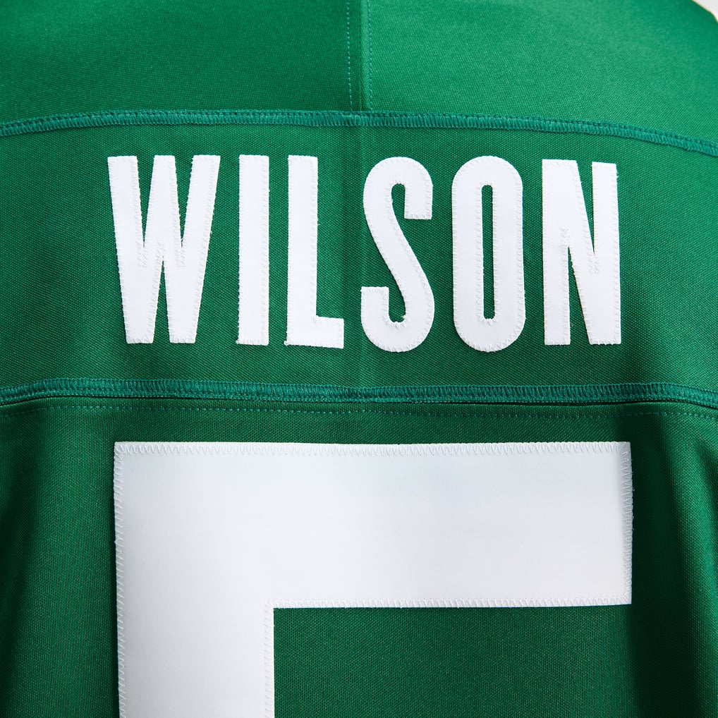 Men's New York Jets Garrett Wilson Nike Legacy Green Team Vapor F.U.S.E. Stitched Limited Jersey - Image 12