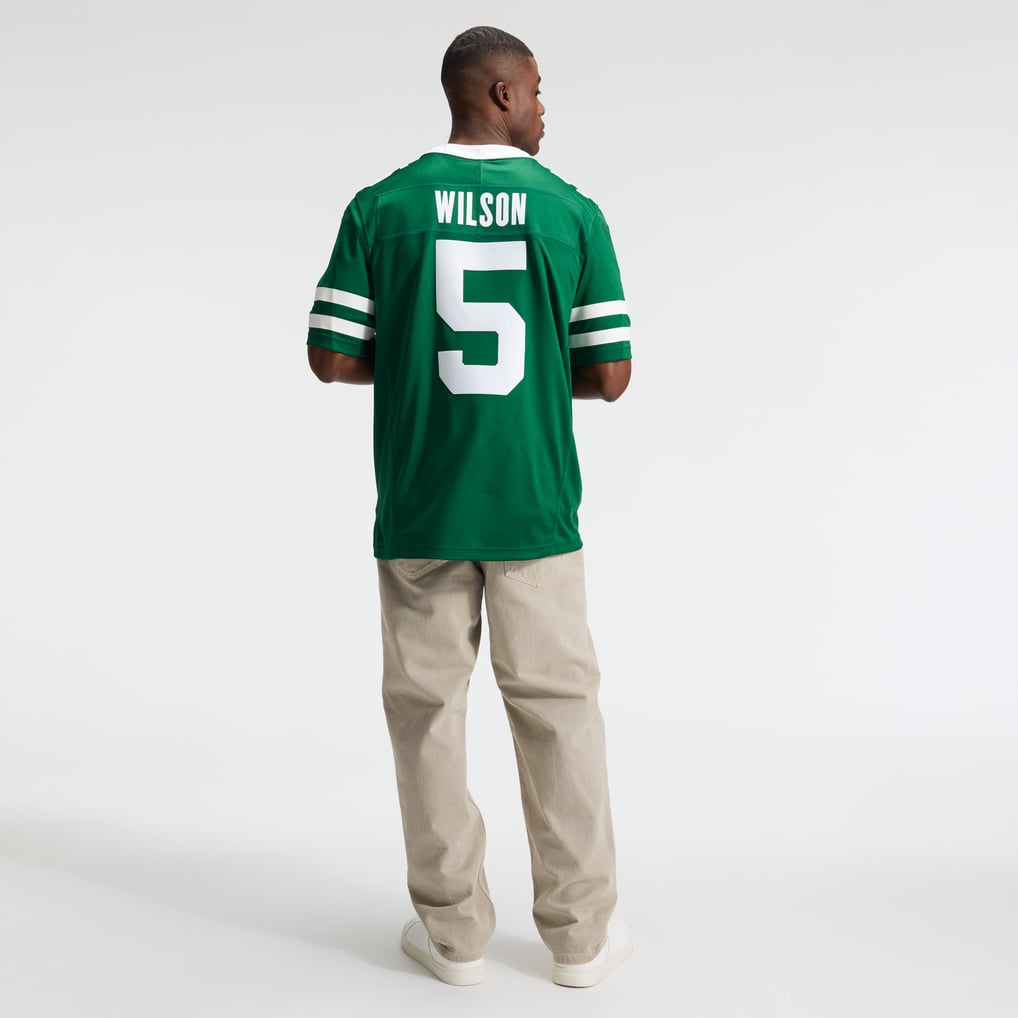 Men's New York Jets Garrett Wilson Nike Legacy Green Team Vapor F.U.S.E. Stitched Limited Jersey - Image 6
