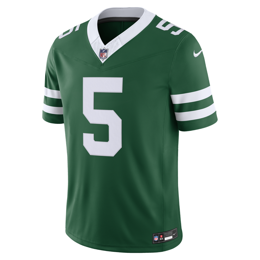 Men's New York Jets Garrett Wilson Nike Legacy Green Team Vapor F.U.S.E. Stitched Limited Jersey - Image 7