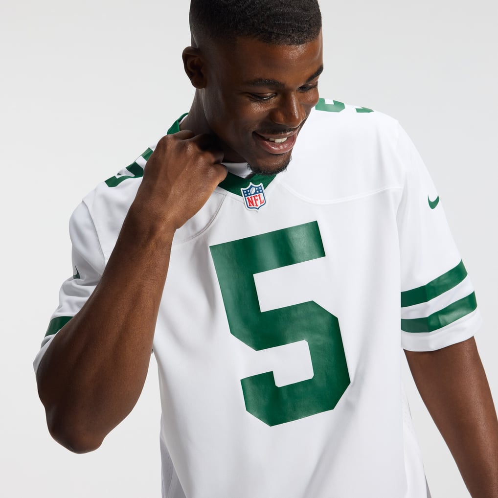 Men's New York Jets Garrett Wilson Nike Legacy White Game Jersey - Image 11