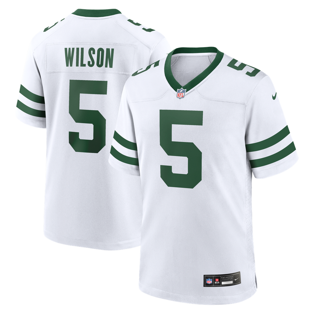 Men's New York Jets Garrett Wilson Nike Legacy White Game Jersey - Image 2