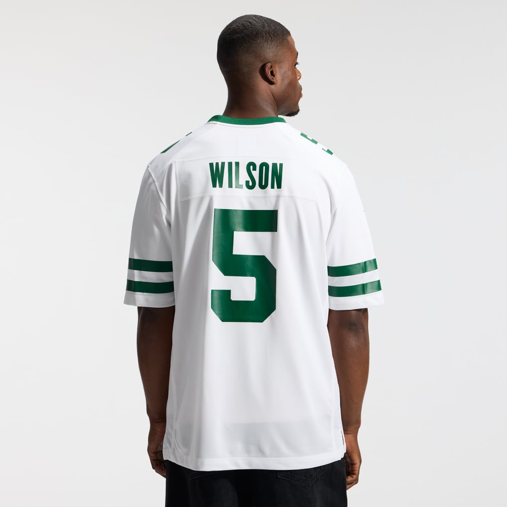 Men's New York Jets Garrett Wilson Nike Legacy White Game Jersey - Image 4