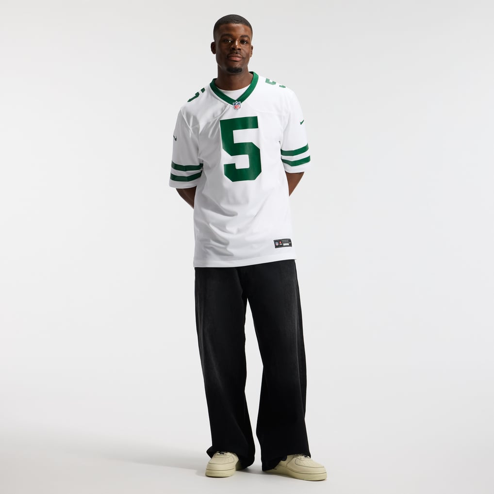Men's New York Jets Garrett Wilson Nike Legacy White Game Jersey - Image 5