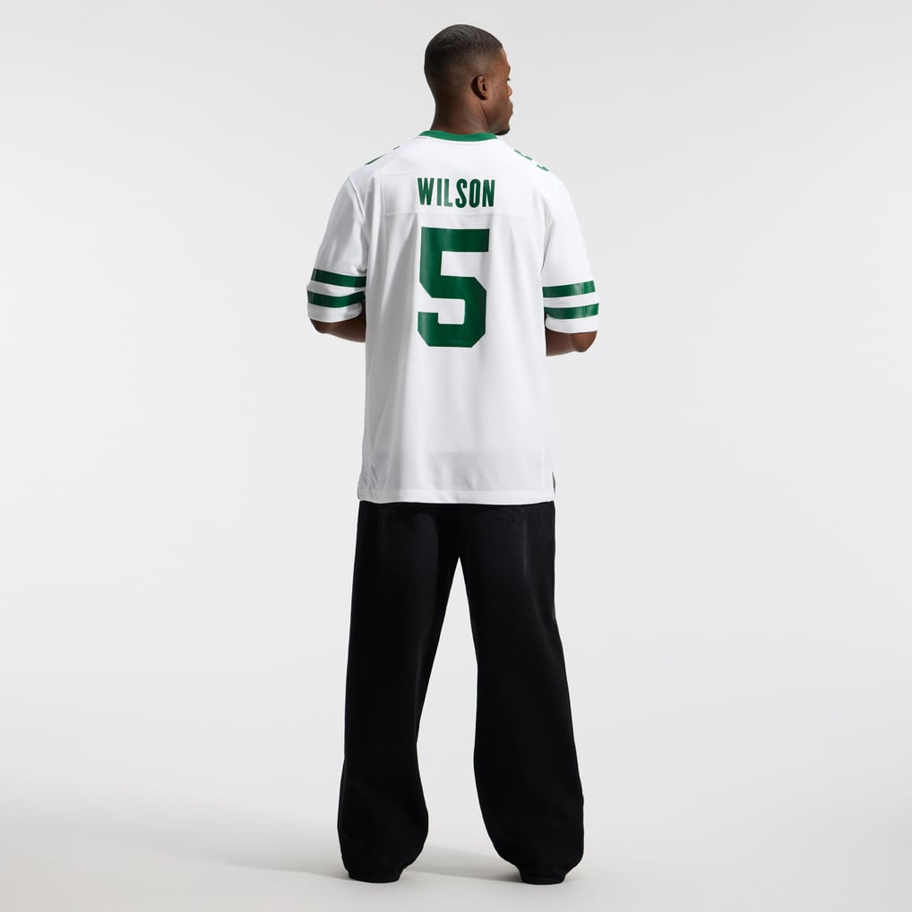 Men's New York Jets Garrett Wilson Nike Legacy White Game Jersey - Image 6