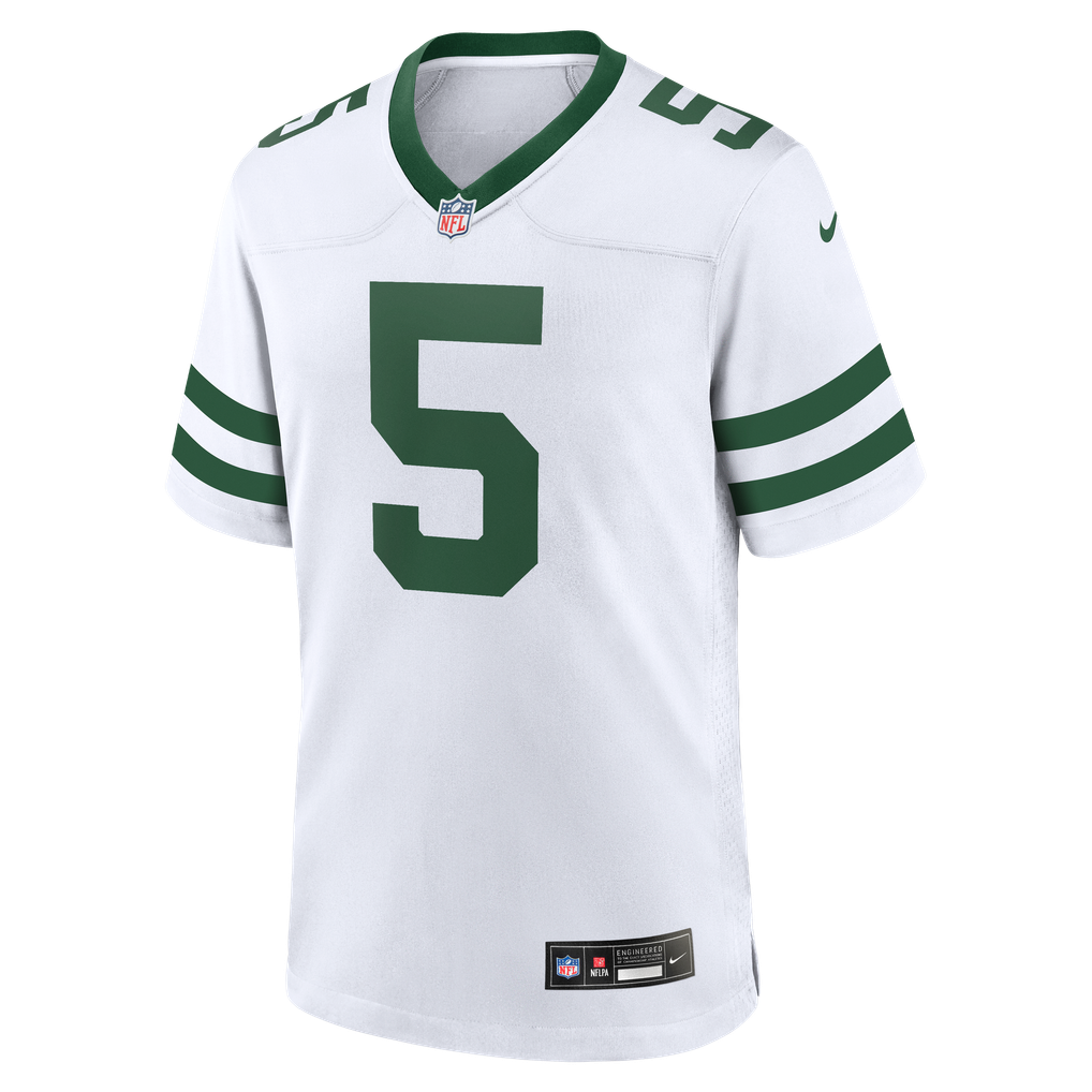Men's New York Jets Garrett Wilson Nike Legacy White Game Jersey - Image 7