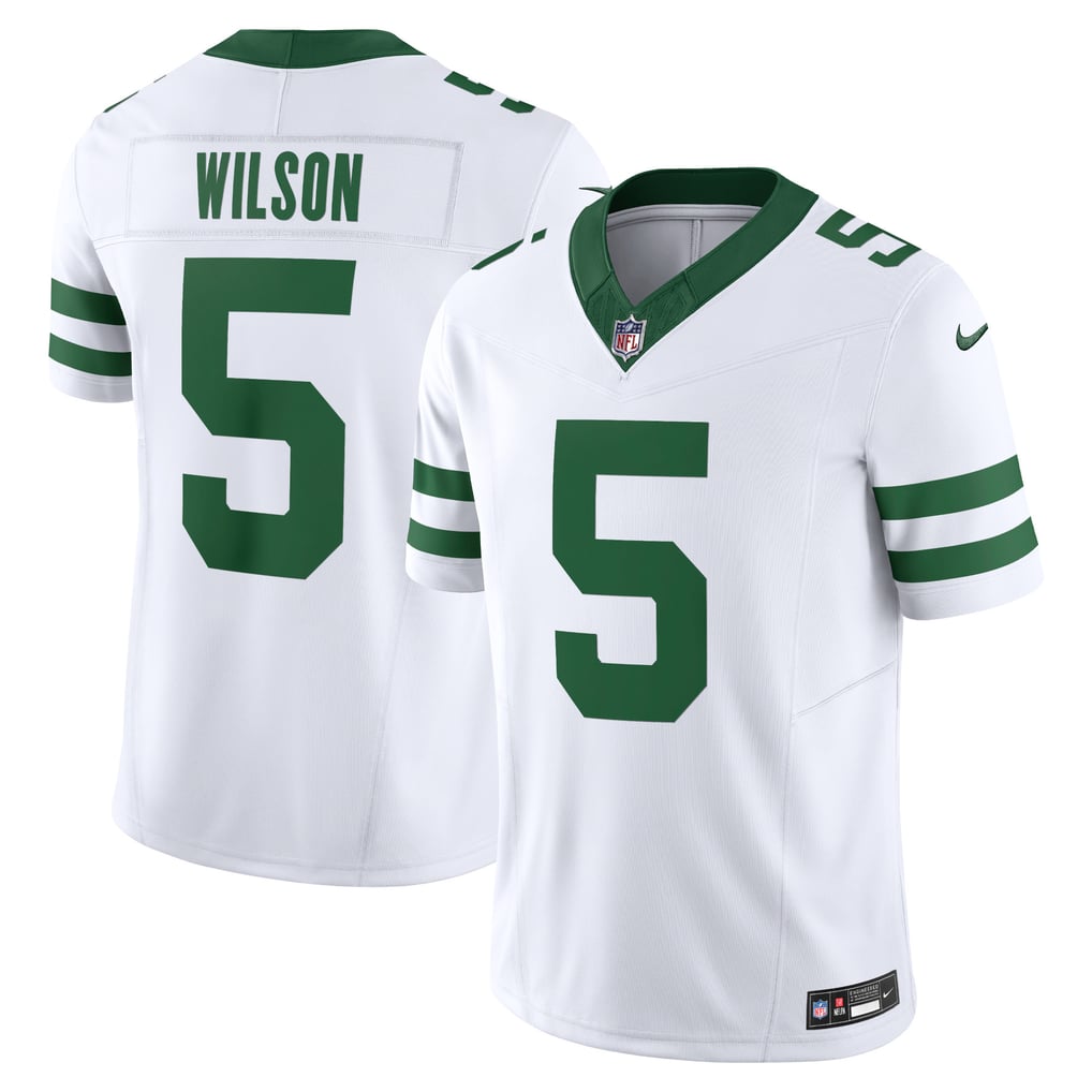 Men's New York Jets Garrett Wilson Nike Legacy White Vapor F.U.S.E. Limited Jersey - Image 1