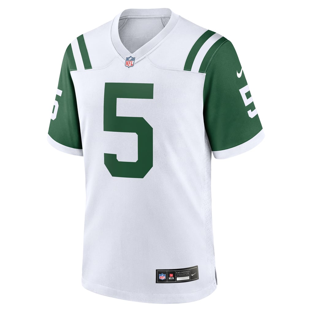 Men's New York Jets Garrett Wilson Nike White Classic Alternate Game Jersey - Image 3