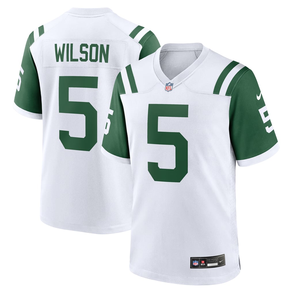Men's New York Jets Garrett Wilson Nike White Classic Alternate Game Jersey - Image 1