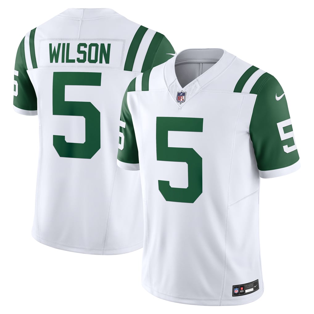 Men's New York Jets Garrett Wilson Nike White Classic Alternate Vapor F.U.S.E. Limited Jersey - Image 1