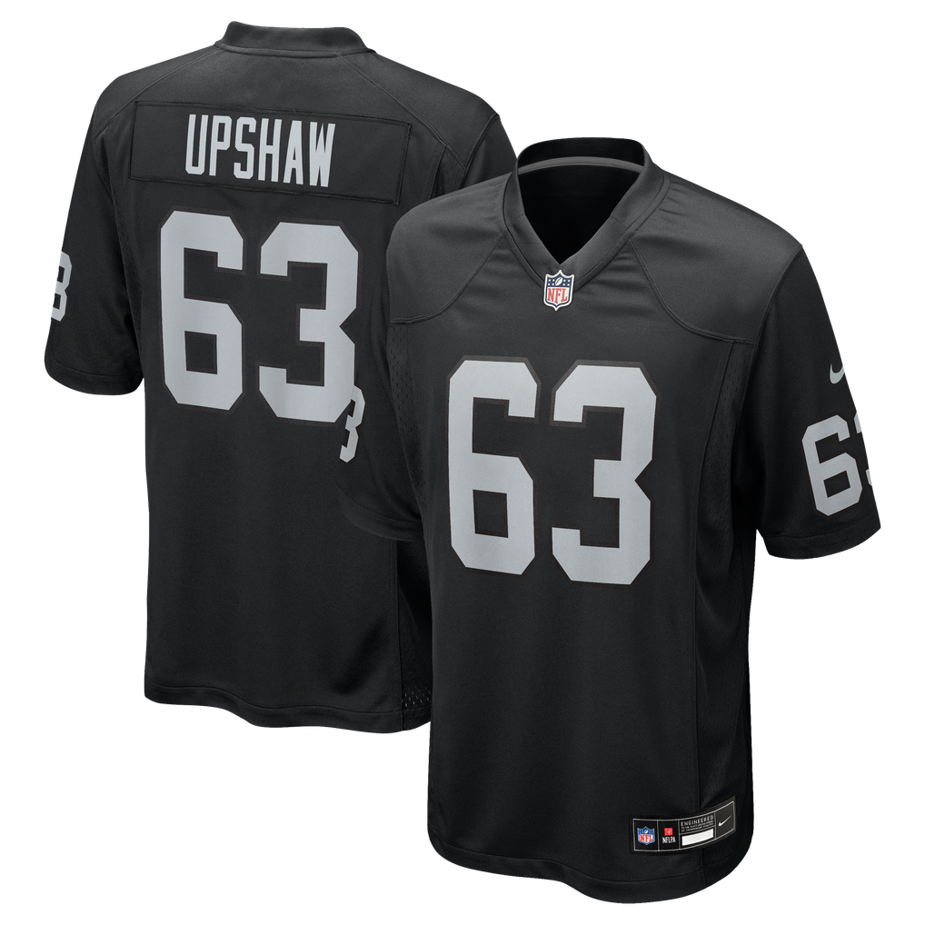 Men's Las Vegas Raiders Gene Upshaw Nike Black Game Retired Player Jersey - Image 2