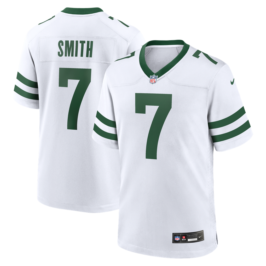 Men's New York Jets Geno Smith Nike Legacy White Game Jersey - Image 1