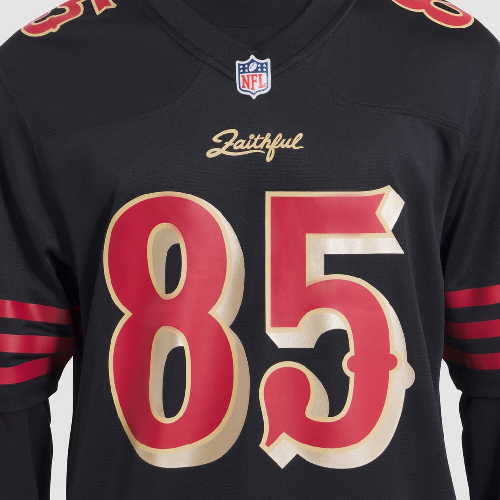 Men's San Francisco 49ers George Kittle Nike Black Rivalries Collection Game Jersey - Image 7