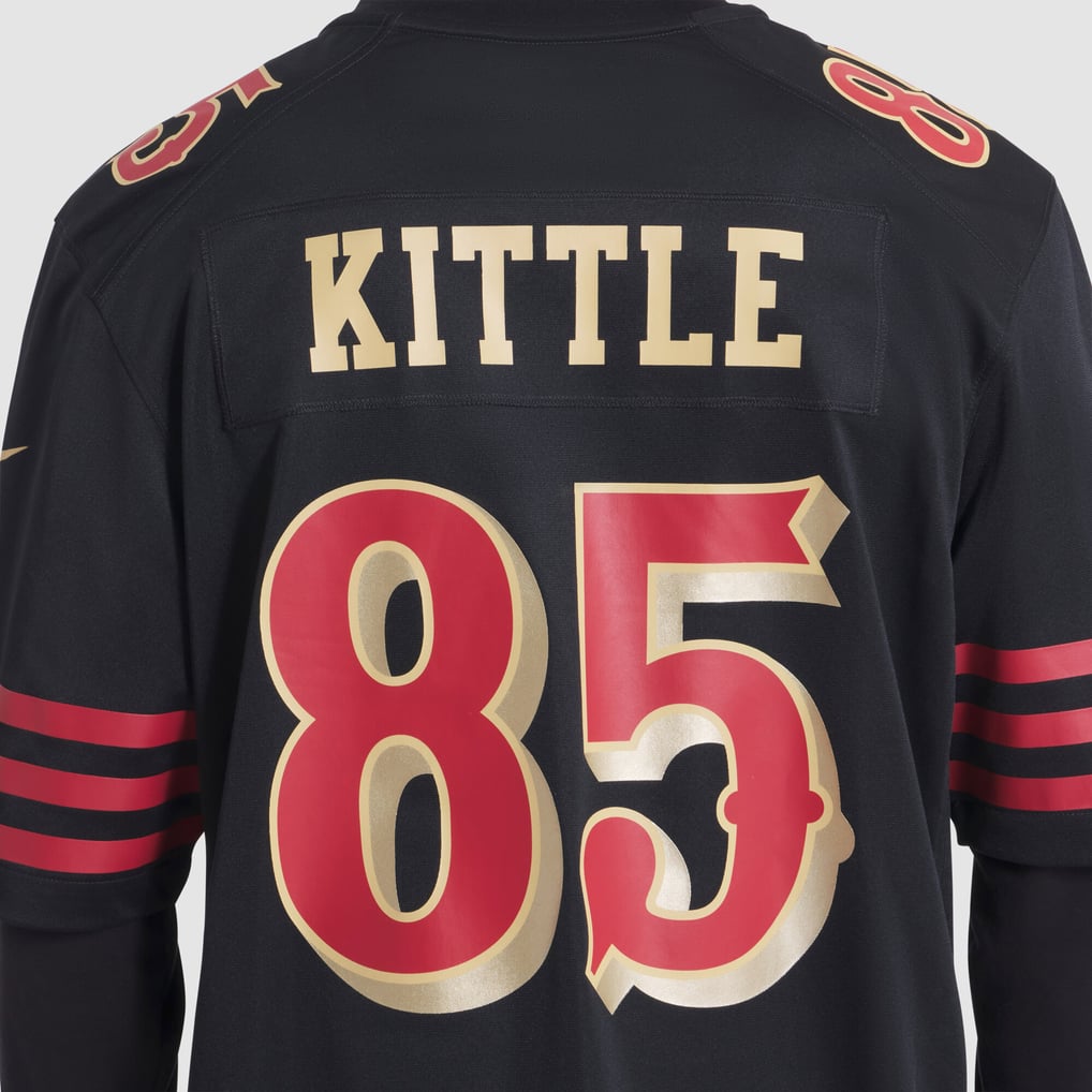 Men's San Francisco 49ers George Kittle Nike Black Rivalries Collection Game Jersey - Image 8