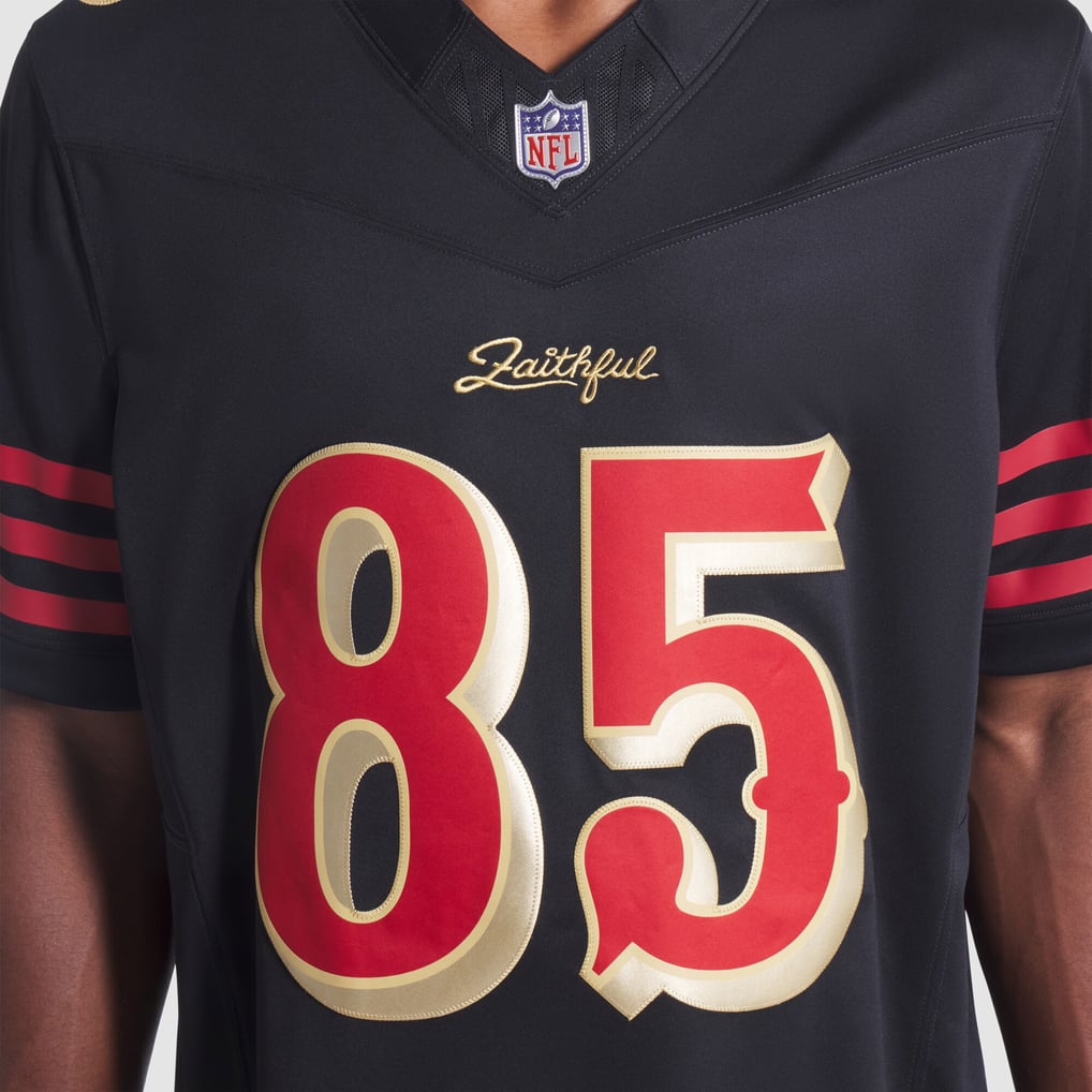Men's San Francisco 49ers George Kittle Nike Black Rivalries Collection Stitched Limited Jersey - Image 7