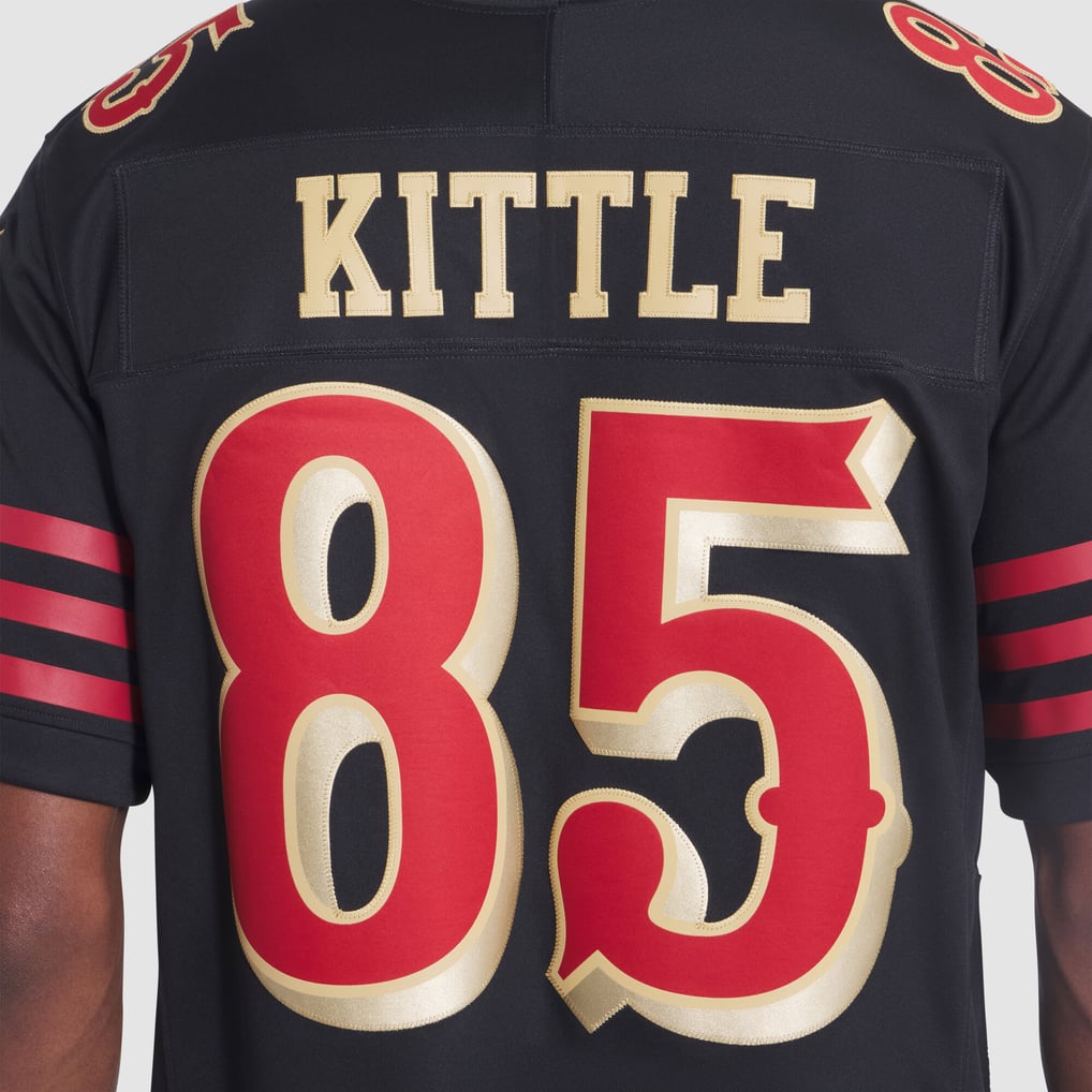 Men's San Francisco 49ers George Kittle Nike Black Rivalries Collection Stitched Limited Jersey - Image 8