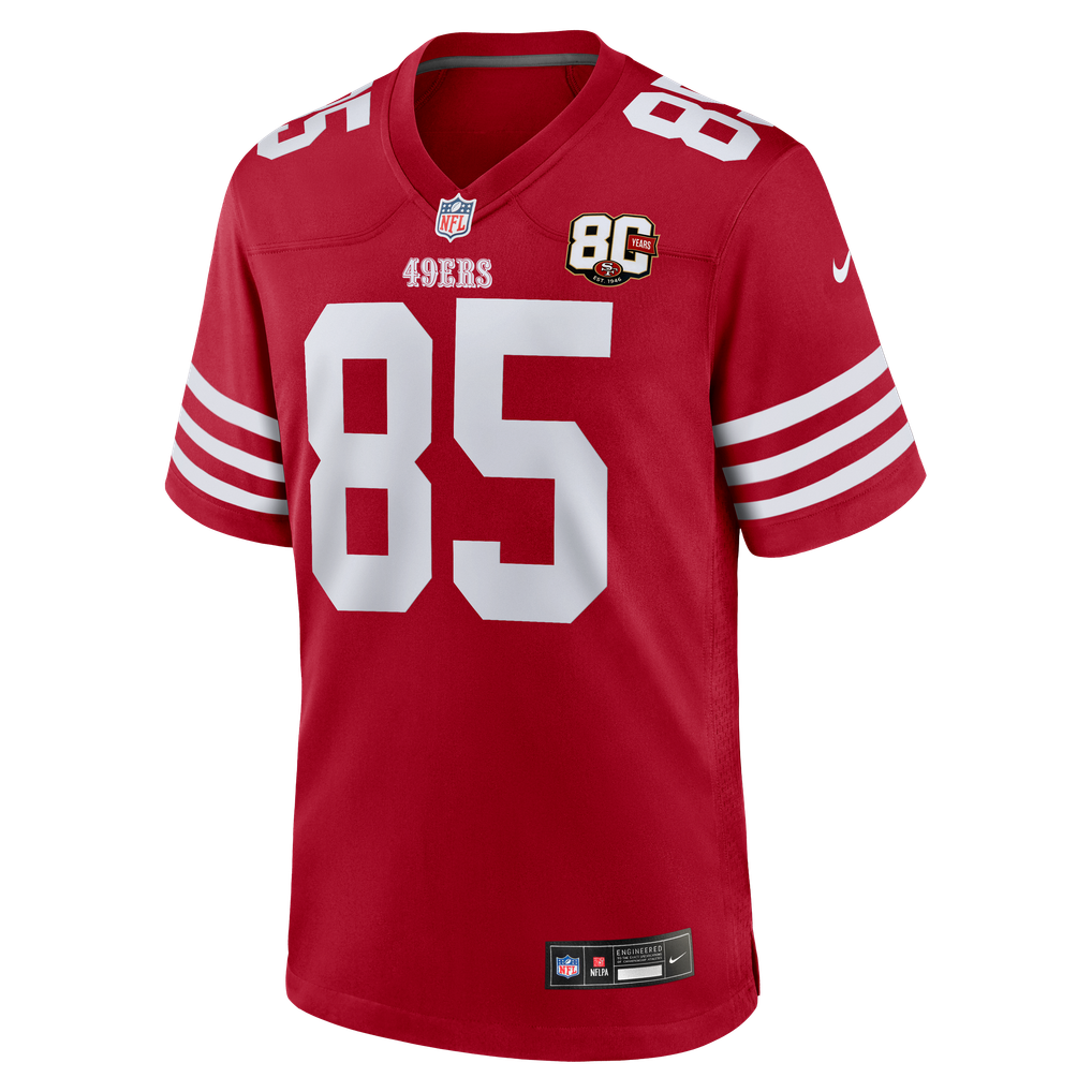 Men's San Francisco 49ers George Kittle Nike Scarlet 80th Anniversary Game Jersey - Image 7