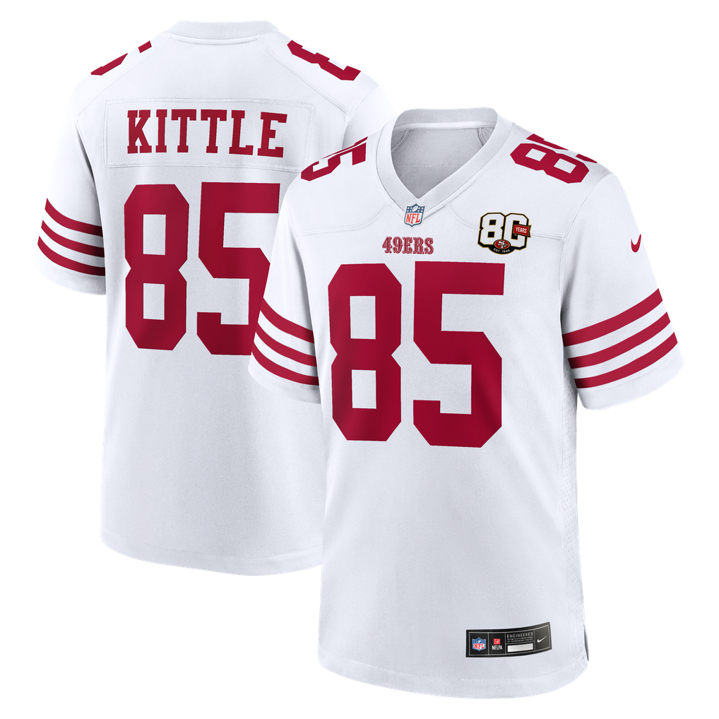 Men's San Francisco 49ers George Kittle Nike White 80th Anniversary Game Jersey - Image 1