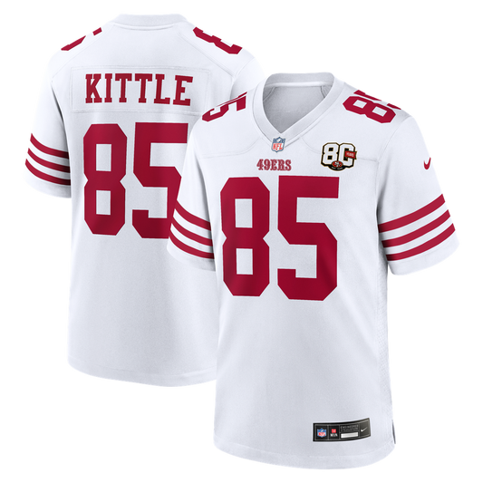 Men's San Francisco 49ers George Kittle Nike White 80th Anniversary Game Jersey - Image 1