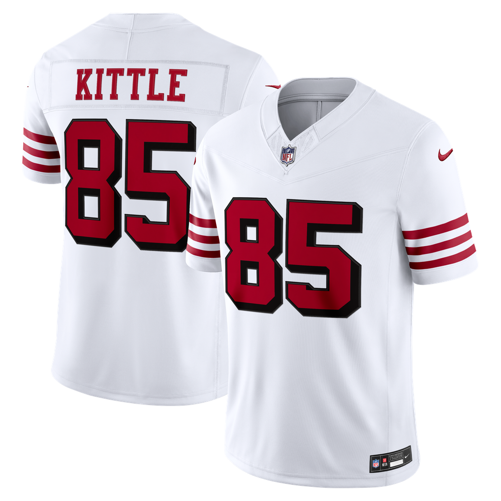Men's San Francisco 49ers George Kittle Nike White Alternate Vapor F.U.S.E. Stitched Limited Jersey - Image 1