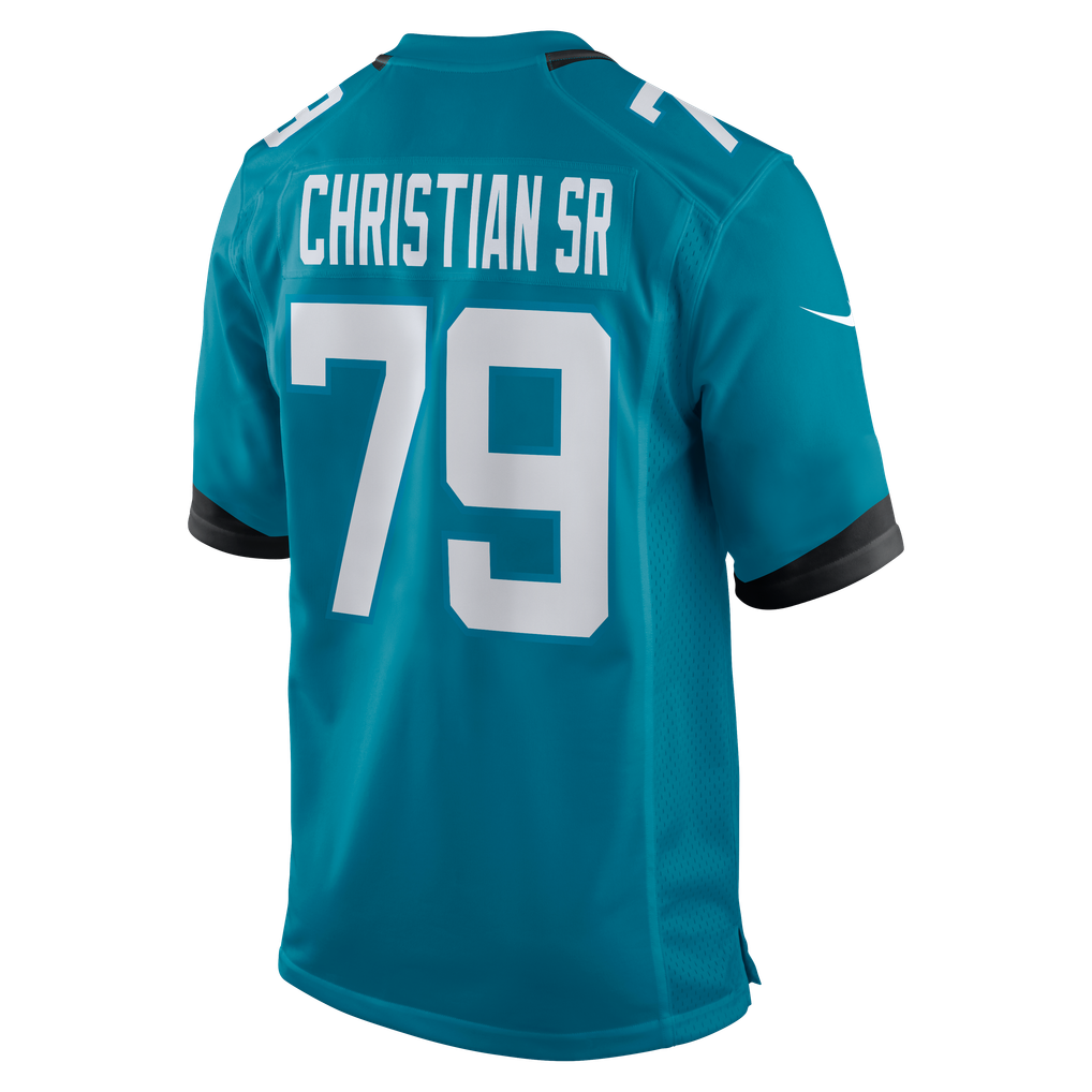 Men's Jacksonville Jaguars Geron Christian Sr. Nike Teal Team Game Jersey - Image 6