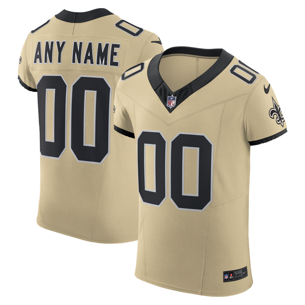 Men's New Orleans Saints Nike Gold Alternate Vapor F.U.S.E. Elite Custom Jersey - Image 1