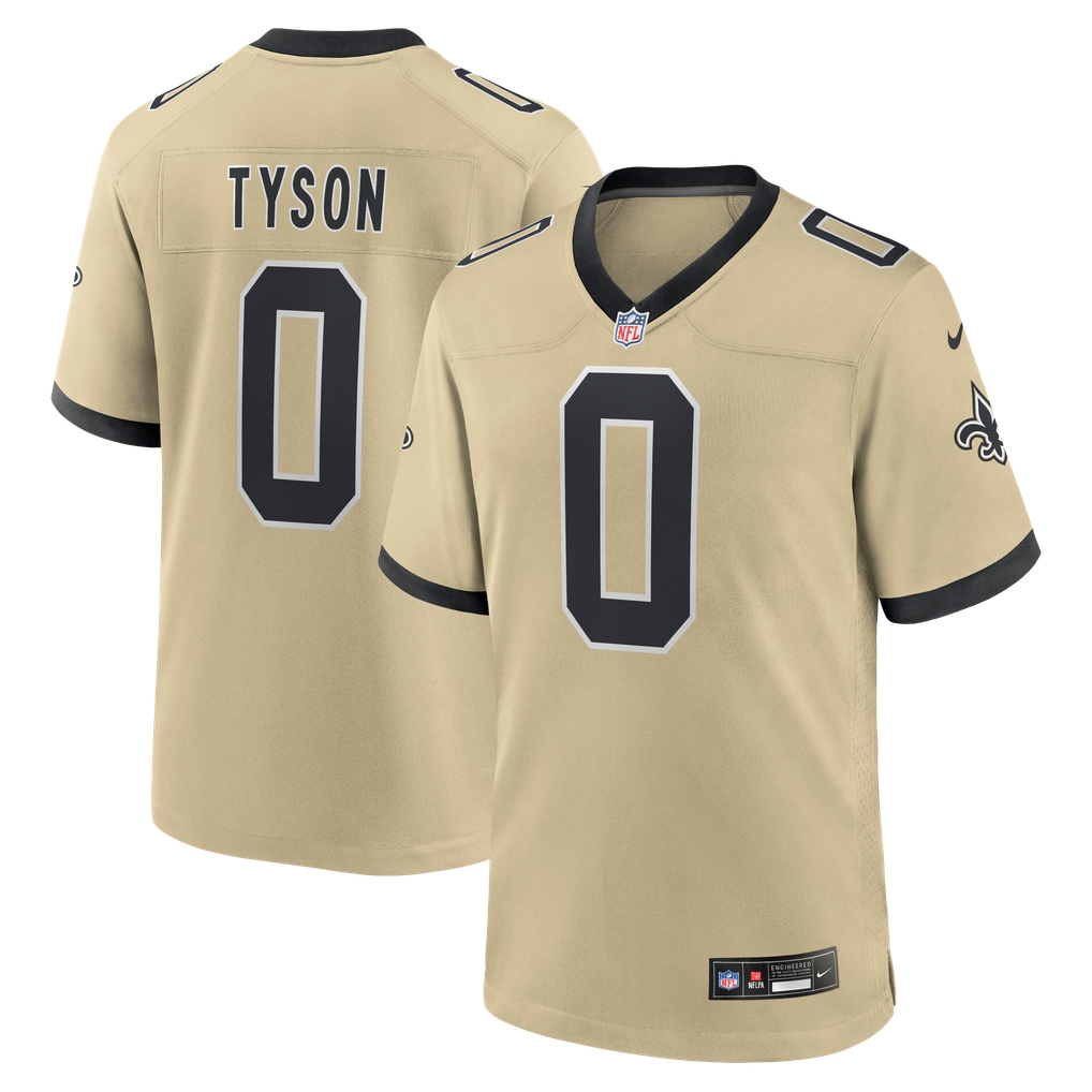 Men's New Orleans Saints Jordyn Tyson Nike Gold Alternate Game Jersey - Image 1